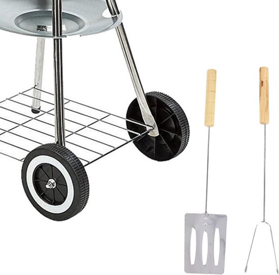 Houtskoolgrill met Accessoires 50cm x 49cm x 73cm Zwart/Zilver - Inclusief Grillrooster Barbecue — afbeelding 5