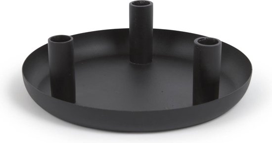 Kave Home - Kaarsenhouder Eire zwart metaal 8 cm