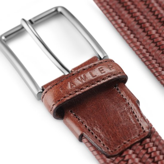 Ceinture tressée brune en cuir italien pleine fleur