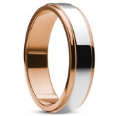 Ferrum | 6 mm Gepolijste Roségoud- en Zilverkleurige Roestvrijstalen Stap Ring