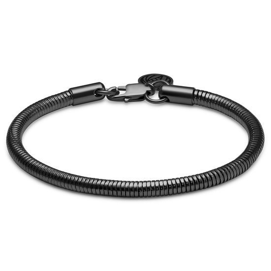 Essentials | 4 mm Gunmetal Zwarte Armband met Slangenschakels