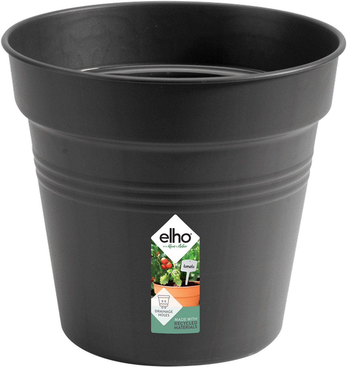 Elho Green Basics Orchidee 13 - Bloempot voor Binnenbuitenkweken En Oogsten - Ø 13.1 x H 12.0 cm - Living black