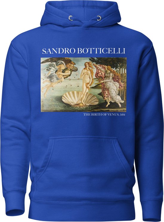 Sandro Botticelli 'De Geboorte van Venus' ("The Birth of Venus") Beroemd Schilderij Hoodie | Unisex Premium Kunst Hoodie | Team Royal | L