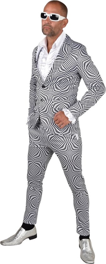 Magic By Freddy's - Jaren 50 Kostuum - Dizzy Disco Dans - Man - Zwart / Wit - XXL - Carnavalskleding - Verkleedkleding