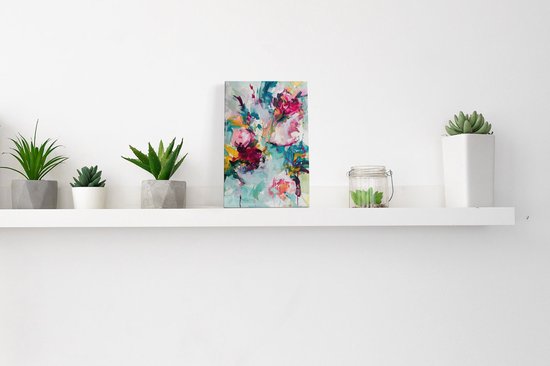 Artaza Canvas Schilderij Bloemen Abstract - 20x30 cm - Klein - Muurdecoratie Canvas Schilderijen Woonkamer - Wanddecoratie Abstracte Kunst - Schilderijen Op Canvas