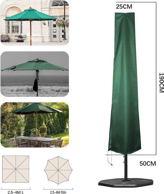 Outsunny knikparasol, tuinscherm met stalen handslinger, 3 m, ideaal
