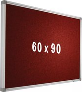 Prikbord Camira stof PRO Charmaine - Aluminium frame - Eenvoudige montage - Punaises - Rood - Prikborden - 60x90cm