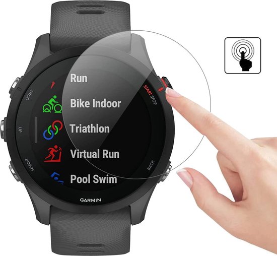 Screenprotector voor Garmin Forerunner 255 / Forerunner 255 Music (46mm) - 2 stuks Beschermglas Smartwatch van glas Transparante glazen schermbeschermfolie