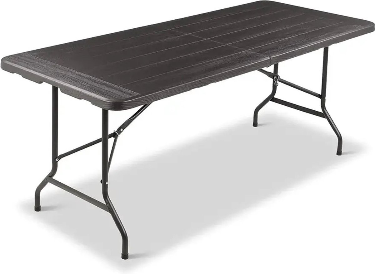 MS® - Inklapbare tafel - Opvouwbare tafel - Camping tafel - Klaptafel - Vouwtafel - LxBxH: 180x76x64 cm - Zwart