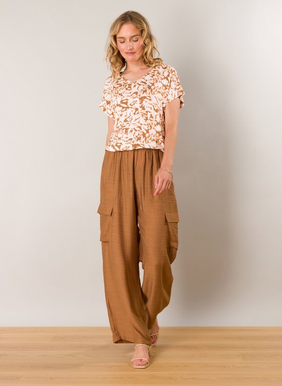 YEST Michelle Essential Tops - Light Brown/Multi Co - maat 46