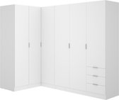 Meuble d'angle 6 portes et 3 tiroirs - L213 cm - Wit - LISTOWEL L 213 cm x H 184 cm x P 132 cm