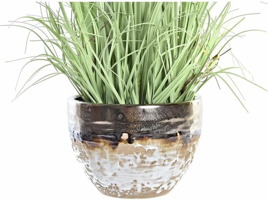 Decoratieve plant DKD Home Decor Porselein Roze Polyethyleen Geel 20 x 20 x 66 cm (2 Stuks)