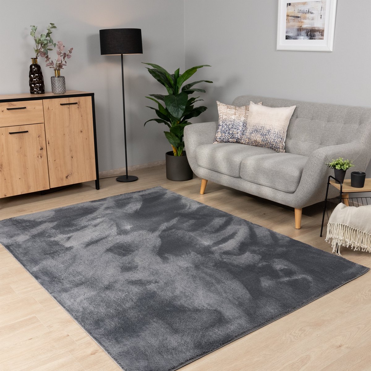 Paco Home Vloerkleed Woonkamer Laagpolig Wasbaar In Wasmachine Eenkleurig Zacht 160x220 cm