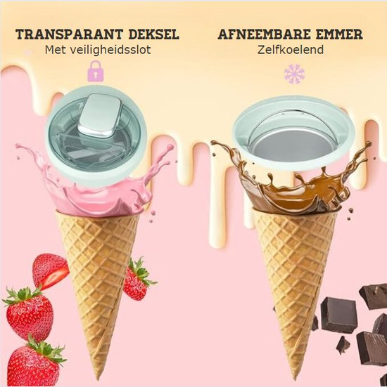 Zelfvriezende IJsmachine - Roomijsmachine Voor Thuis - 1.2 Liter Roomijs Zonder Ijskristallen - Softijs Machine van Koolleey — afbeelding 4