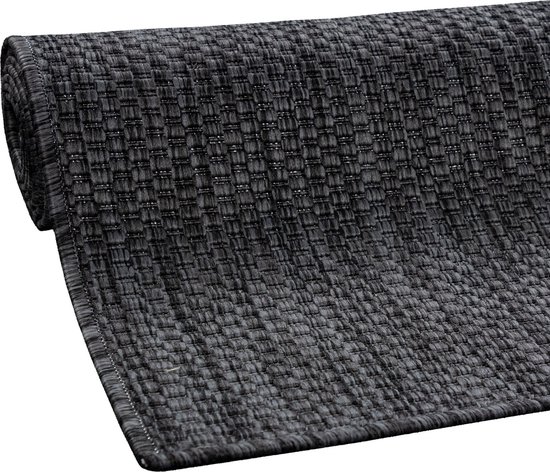 Paco Home vloerkleed voor binnen en buiten, terras en balkon, weerbestendig effen met structuur, Maat: 160 cm rondje, Kleur:Beige