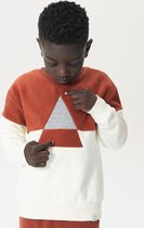 Sissy-Boy - Donkerrode colourblock sweater met driehoek