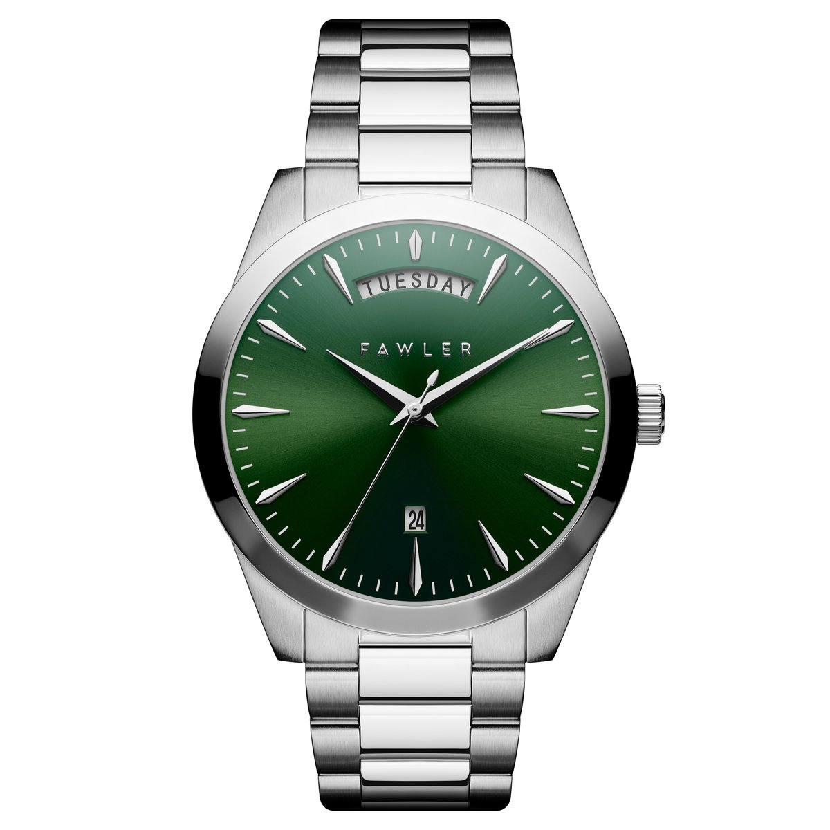 Fawler - Heren - Groen Horloge - Glas - 34mm