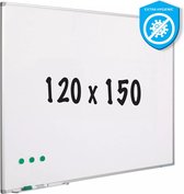 Whiteboard Extra Hygiënisch Lenny - Emaille staal - Magnetisch - Wit - 120x150cm