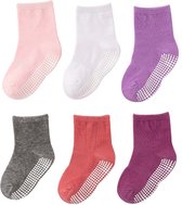 6 Paar - Baby Antislip Sokken - Stevige Antislip Sokken - Antislip sokken - baby en dreumes enkelsokjes anti slip - gezond - (0-1 jaar) (1-3 jaar) (3-5 jaar) (5-7 jaar) - Antislip sokken voor baby’s - kinderen - Meisjes sokken - Enkelsokken|
