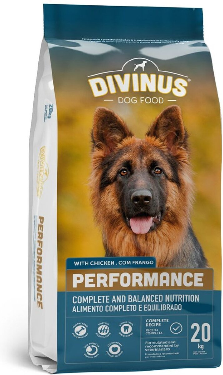 Divinus Divinus Performance - Droog Hondenvoer - Voor Actieve Honden - Grote Rassen - 20kg
