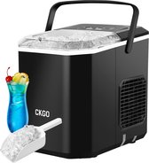 Ice Cube Maker 12 kg in 24 Hours 9 Ice Cubes in 6 Minutes with LED Display 120 W Infrared Sensor Self-Cleaning for Home Camping Party (Black)