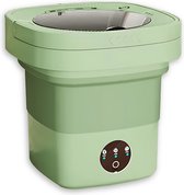 Delugo® Mini Wasmachine - Opvouwbaar - Met Centrifuge - Kleine Camping Wasmachine - Incl. Knijpers - 8L - Groen