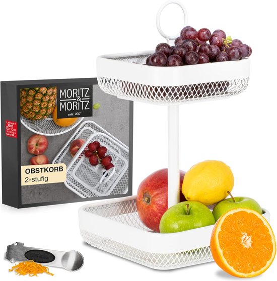 Fruitetagère - uitneembare fruitschalen - etagère 2 etages - moderne fruitschaal