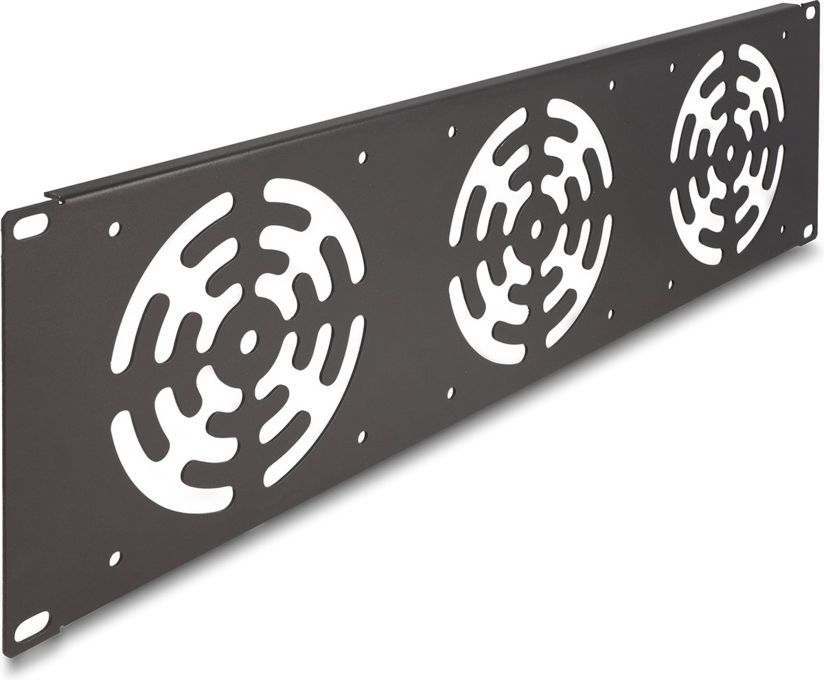 Image of 19 inch ventilatiepaneel | voor 3 case fans 120 x 120 mm | 3U | zwart