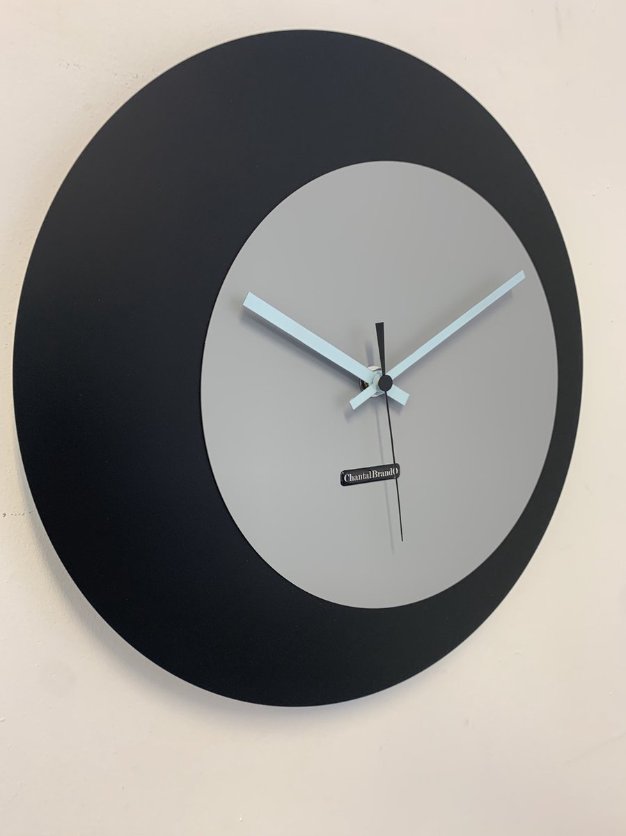 ChantalBrandO wandklok ECLIPS Zwart & Grijs Modern Design