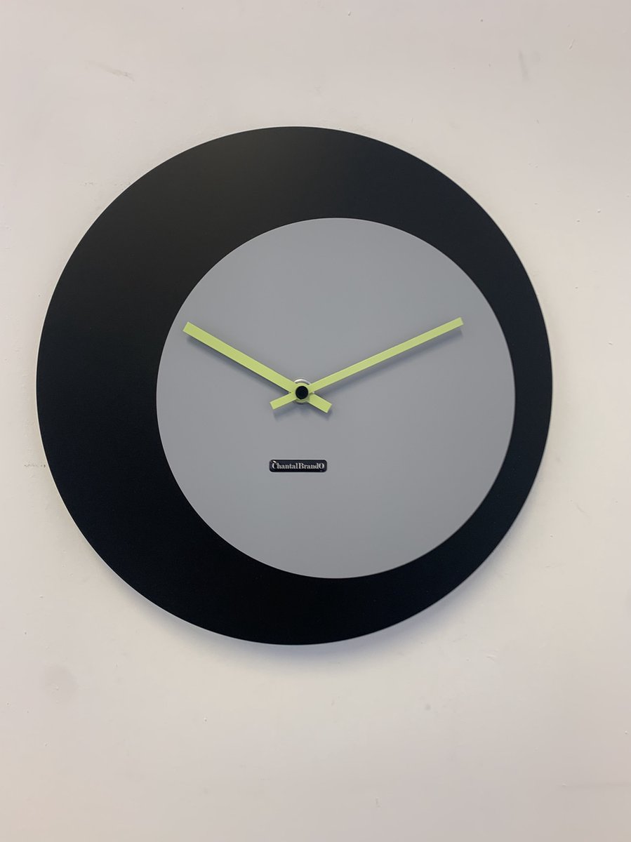 ChantalBrandO wandklok ECLIPS Zwart & Grijs Modern Design