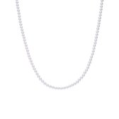 Lucardi Dames Zilveren ketting parel - Ketting - 925 Zilver - Zilver - 48 cm