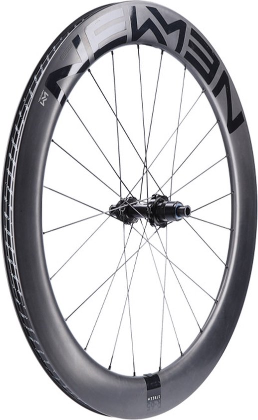 NEWMEN Achterwiel 28” - Racefiets – Geschikt voor 12-speed SRAM XDR freewheels - Road Advanced SL R.65 Streem - Carbon - 12x100 mm steekas - Bandbreedte 25 tot 28 mm - Alleen voor Schijfremmen - Cyclocrossfietsen - Wedstrijdfiets - Renfiets – Zwart