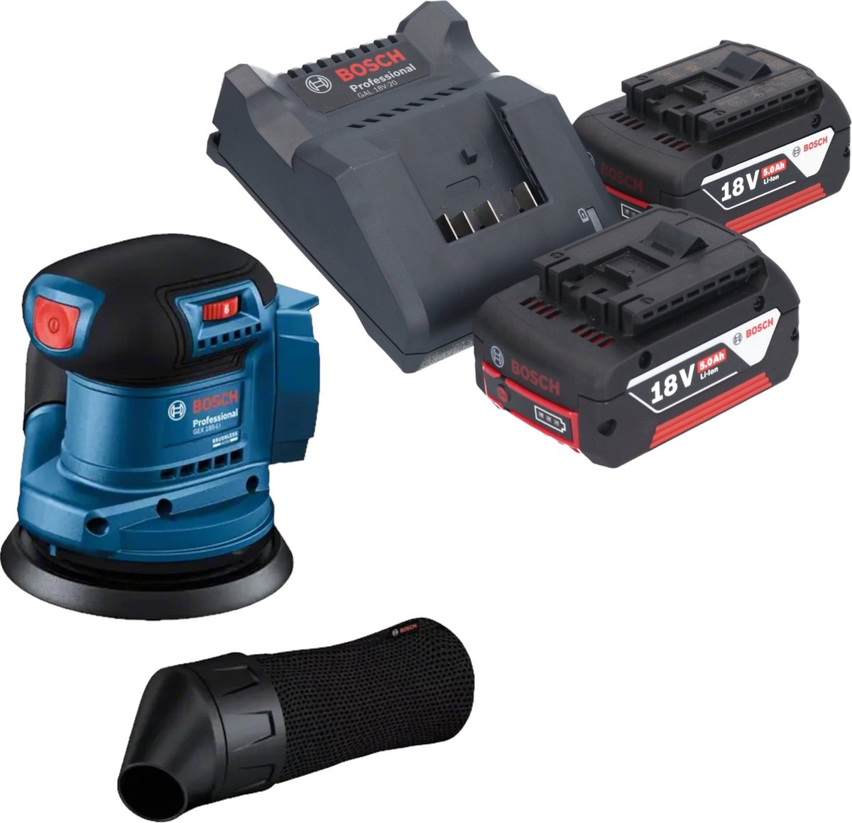 Ponceuse Excentrique Sans Fil Bosch GEX 185-LI Professionnelle - 18V - Ø125mm - 6000-10000 Tr/min