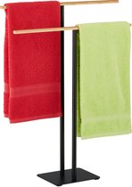 Relaxdays handdoekenrek vrijstaand - draaglast: 3-5 kg - handdoekhouder modern - 2 stangen