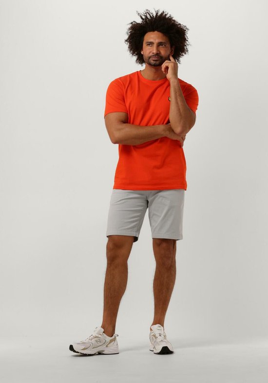 Lyle & Scott Plain T-shirt Polo's & T-shirts Heren - Polo shirt - Oranje - Maat XS