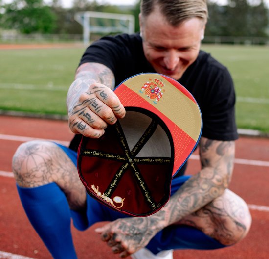 Capiche® Casquette Snapback Espagne - Championnat d'Europe de Voetbal Homme - Rouge Foncé & Blauw - Ajustable avec Fermeture à Pression - Casquette de Sport - Casquette de Football Espagne - ÉDITION LIMITÉE