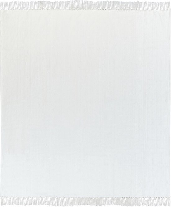 Plaid AMPARA Katoen 200 x 220 cm Gebroken wit