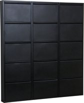 Pisa schoenenkast zwart metaal met 5 vakken - set van 3.