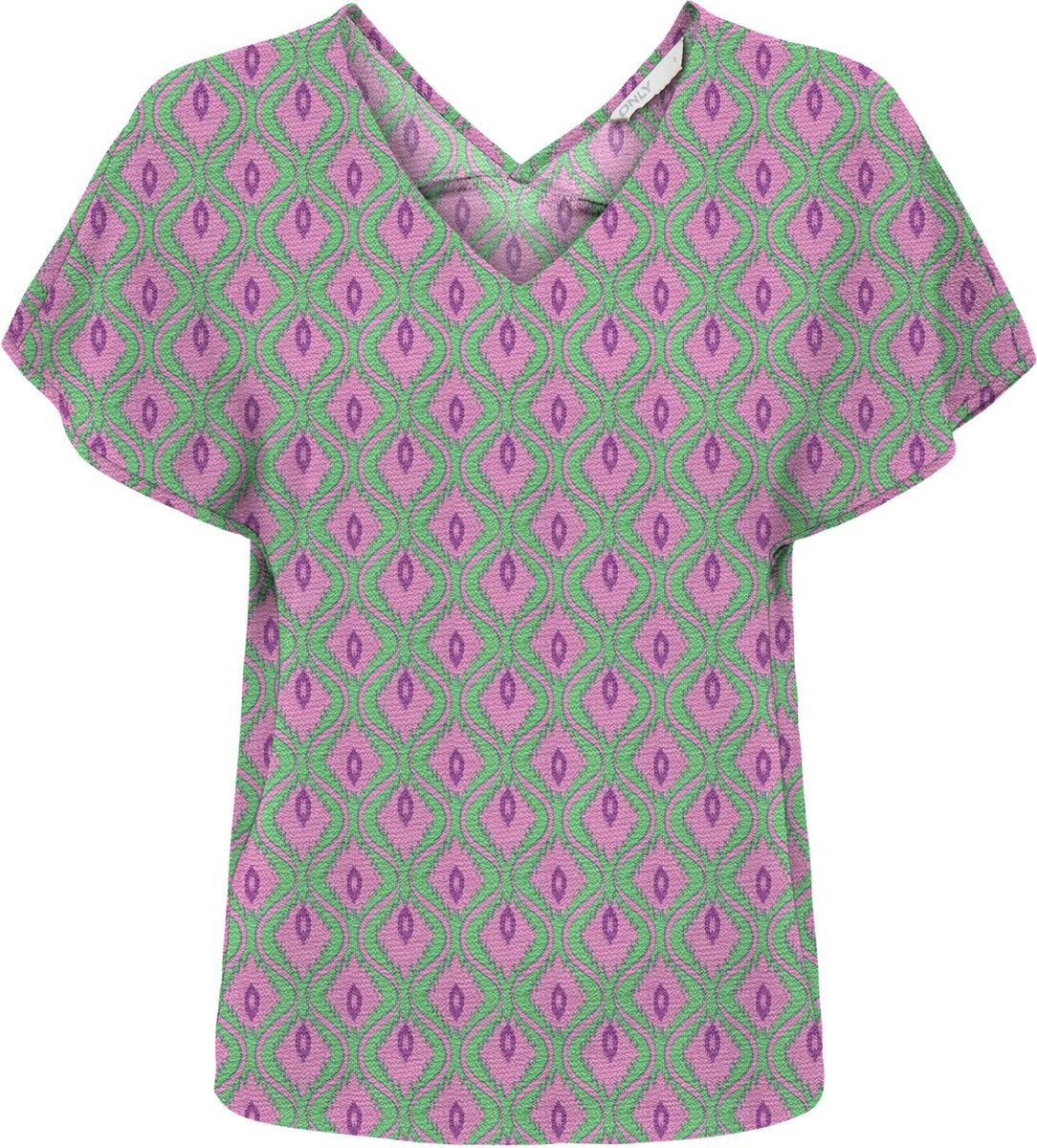 Only T-shirt Onlnova Life Vis S/s Emmy Top Aop 15291289 Deep Mint/522 Vibran Dames Maat - S