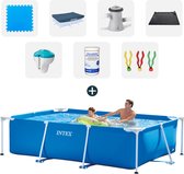 Intex zwembad - Complete set - 260x160x65 cm - Inclusief dobeno zwembadtegels - Afdekzeil - Filterpomp - Solarmat - Chloordrijver+thermometer - Chloortabletten - Duikspeelgoed