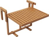 Balkontafel inklapbaar - Balkon tafel - Balkontafels - Balkonbar - In hoogte verstelbaar - 20 kg belastbaar - 68x65 cm - Teak