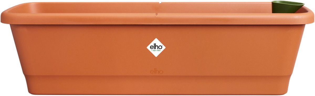 Elho Noa Balkonbak L Balkonbak voor Buiten Waterreservoir 100% Gerecycled Plastic L65 x B20 x H17.8 cm Terra