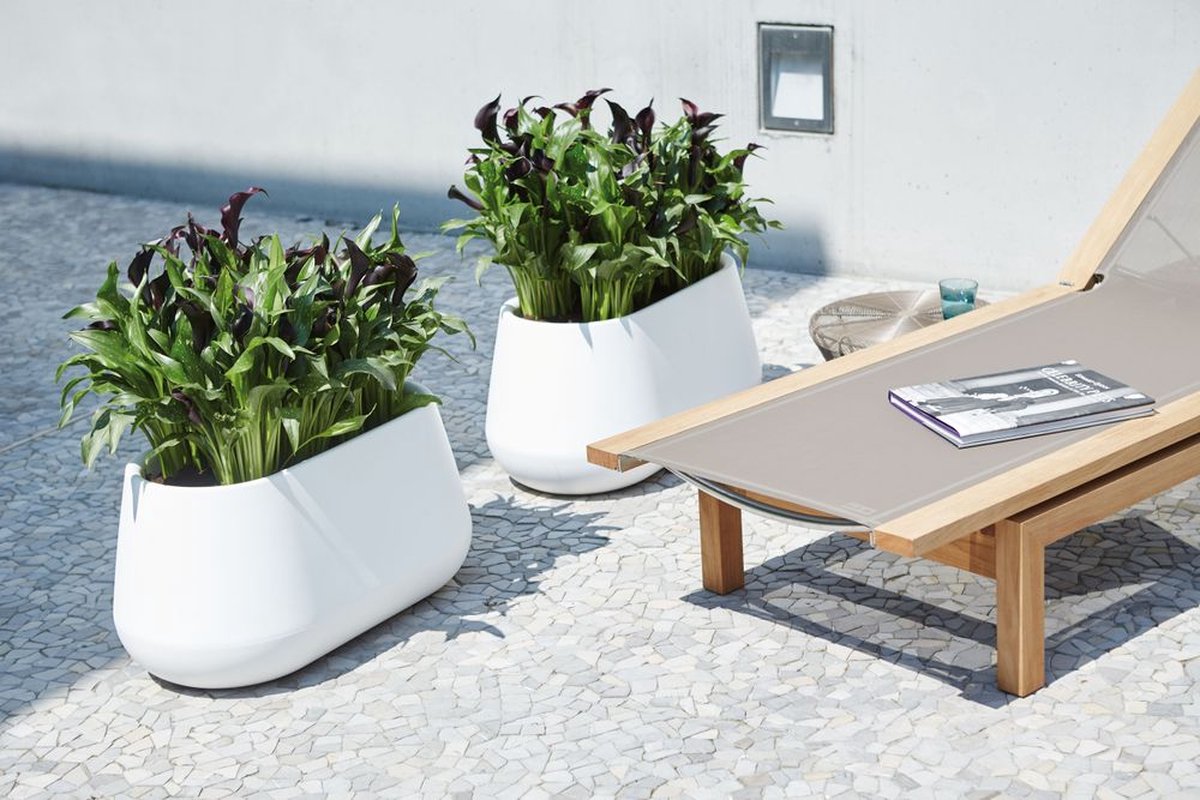Elho Pure Cone Long Wheels 75 - Grande jardinière intérieur et extérieur