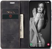 CaseMe 013 Hoesje Geschikt voor Samsung Galaxy A55 - Book Case met Standaard - Portemonnee Beschermhoes - Pasjeshouder voor Twee Pasjes - Zwart