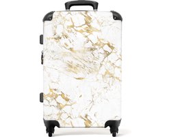 NoBoringSuitcases.com - Grote koffer dames wit - Reiskoffer met 4 wielen XL - Trolley op medium wieltjes 72 liter - Rolkoffer groot vrouwen - Ruimbagage valies 20kg - Valiezen voor volwassenen medium - Suitcase large met slot - Origineel cadeau