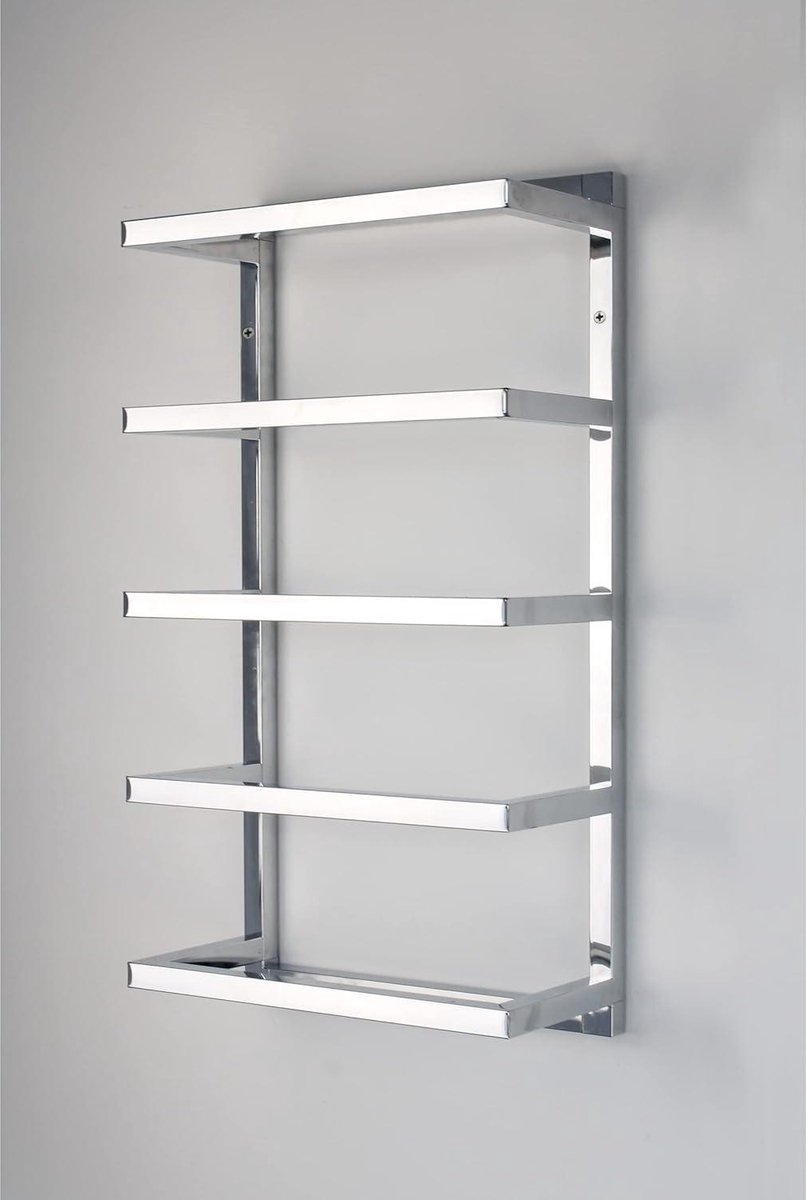 House & Homestyle House & Homestyle Chromen Handdoekhouder Wandmonteerbaar 5 Laags Hangende Handdoekopbergrekrek Voor Badkamer Badkamer Of Toilet