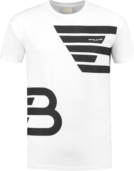 Ballin Amsterdam - Heren Regular fit T-shirts Crewneck SS - White - Maat XXL