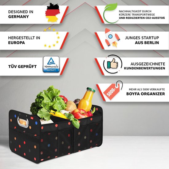 Chingcoo Kofferbakorganizer, opvouwbare auto-organizer met 2 vakken