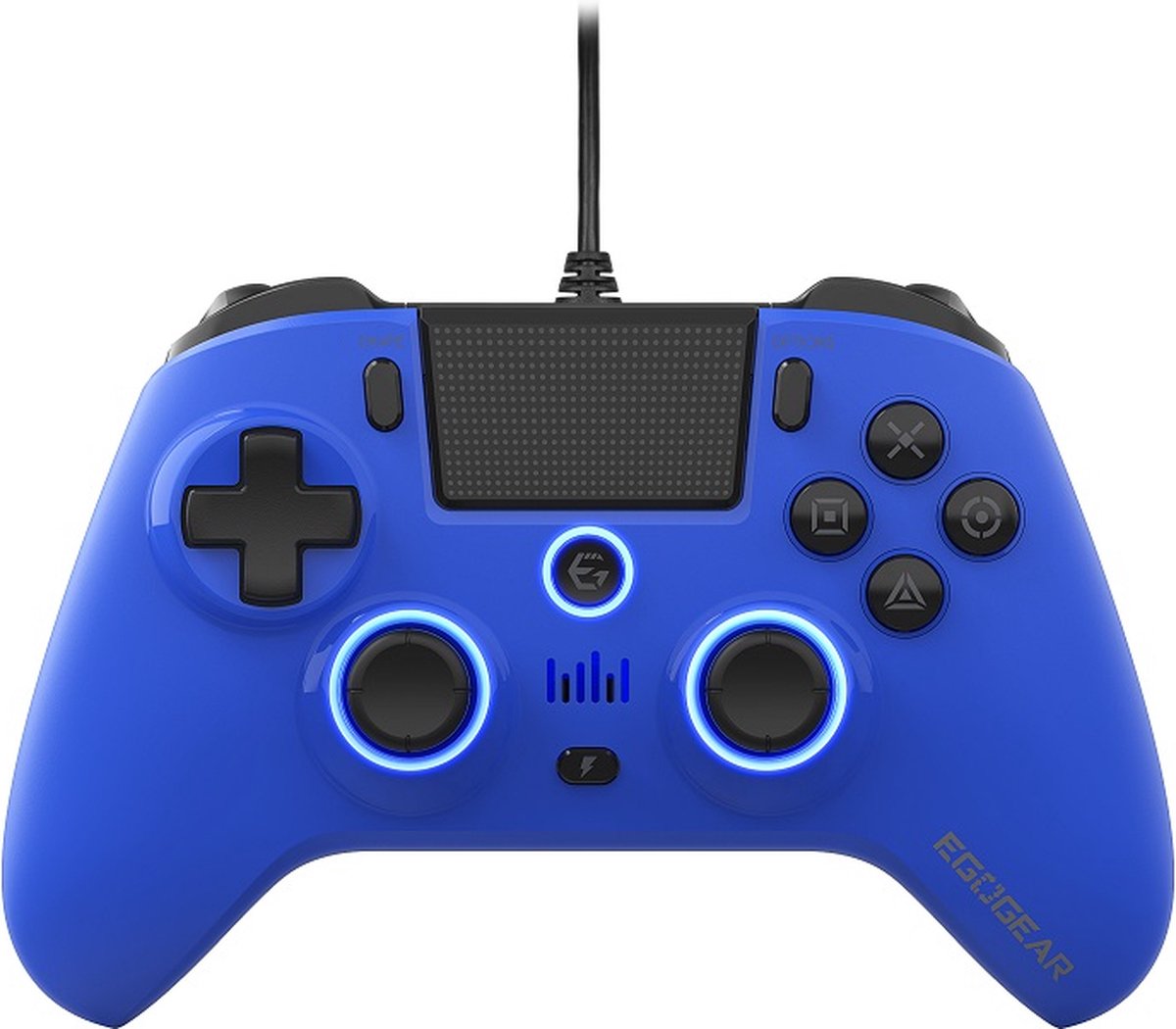 EgoGear - SC10 Bedrade Controller Blauw met audio hoofdtelefoonpoort voor PS4 en PC