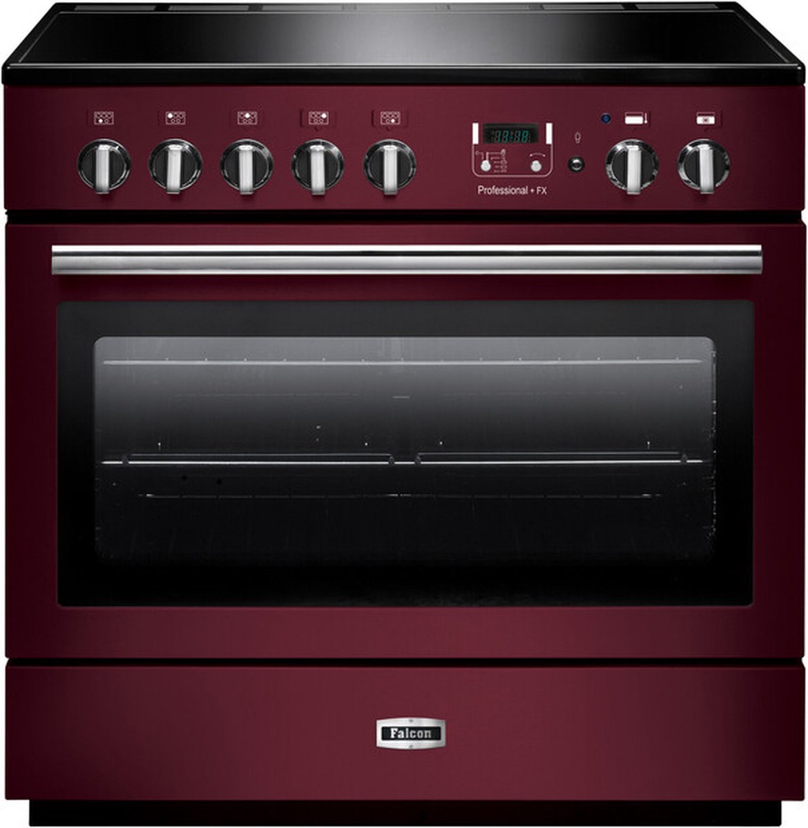 Falcon Professional+ FX 90 Range-fornuis Electrisch Inductiekookplaat zones Zwart, Bordeaux, Chroom